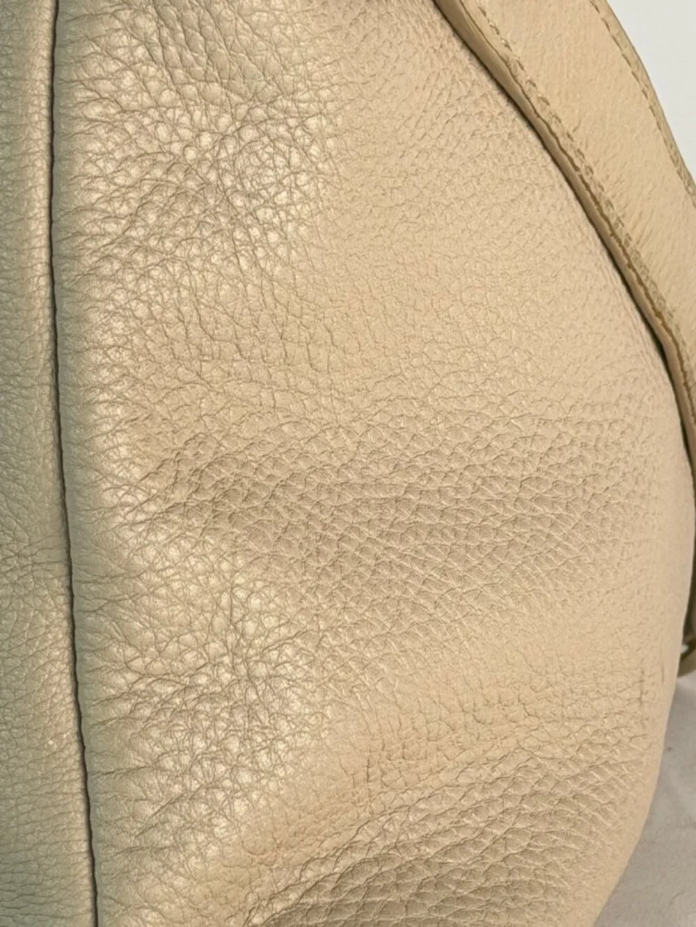 Kate Spade Cream Pebbled Leather Hobo Bag Gold Chain Shoulder Strap